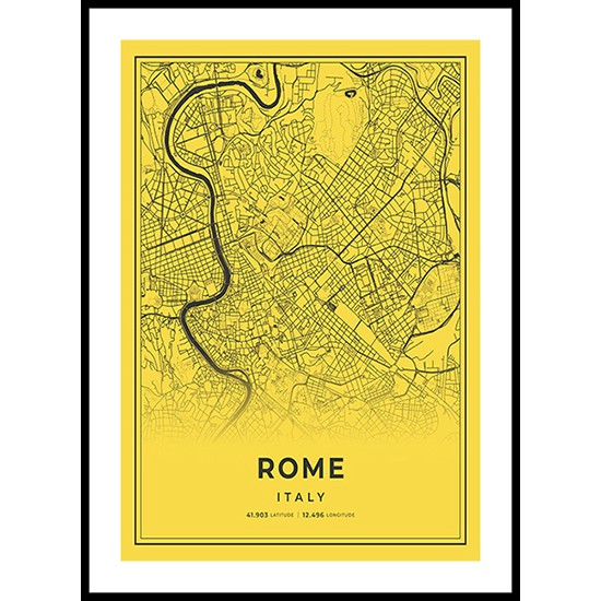 Rome City Map, Italy