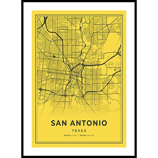 San Antonio City Map, Texas