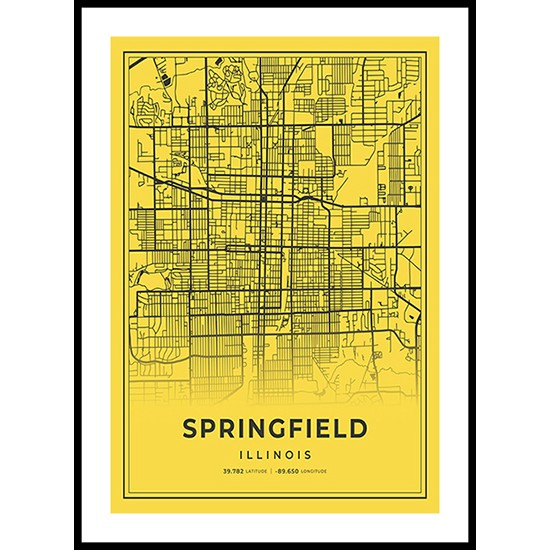 Springfield City Map, Illinois