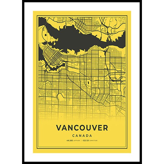 Vancouver City Map, Canada