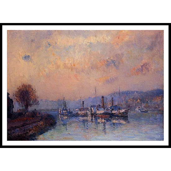 At Anchor near Rouen, A New Print Of an Albert Lebourg Painting