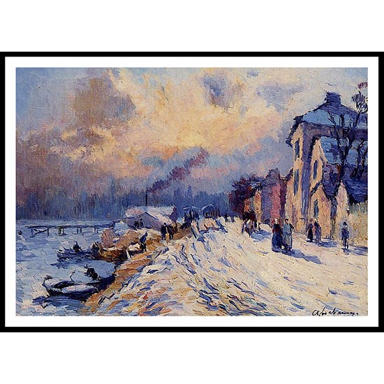 Banks of the Seine Winter at Herblay, A New Print Of an Albert Lebourg Painting