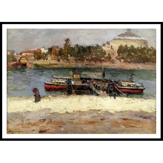 Bateau Mouche at the Quai St Bernard in Paris 1880, A New Print Of an Albert Lebourg Painting Bateau Mouche at the Quai St Bernard in Paris 1880, A New Print Of an Albert Lebourg Painting
