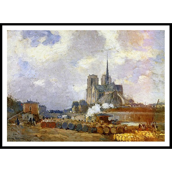 Notre Dame de Paris View from the Quai de la Tournelle, A New Print Of an Albert Lebourg Painting