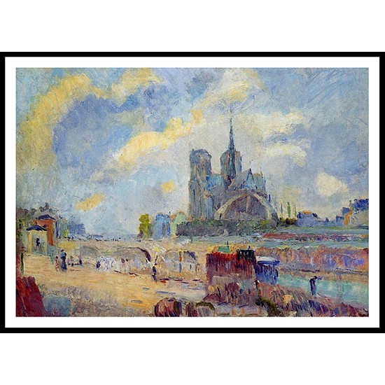 Notre Dame de Paris and the Bridge of the Archeveche, A New Print Of an Albert Lebourg Painting