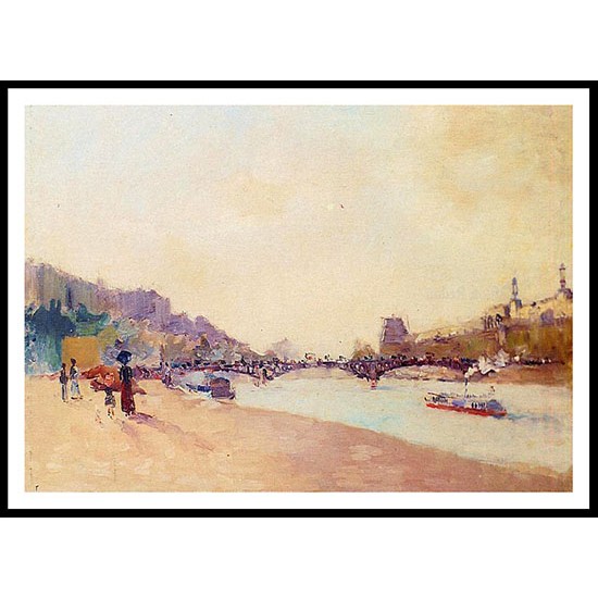 Paris the Seine and the Pont des Saint Peres with the Louvre, A New Print Of an Albert Lebourg Painting