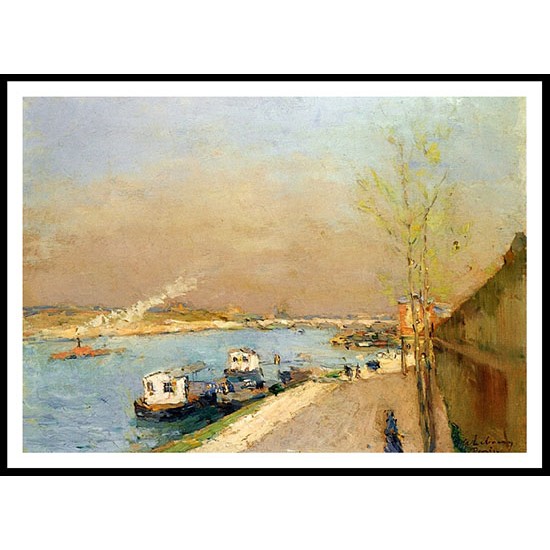 Quay on the Seine Spring Morning, A New Print Of an Albert Lebourg Painting