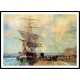 Ship in Harbour Rouen, A New Print Of an Albert Lebourg Painting