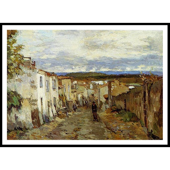 Street in Pont du Chateau, A New Print Of an Albert Lebourg Painting