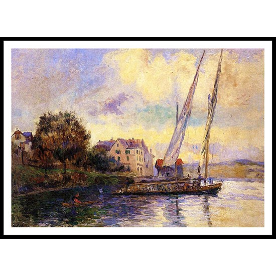 The Banks of Lake Geneva St. Gingolph, A New Print Of an Albert Lebourg Painting