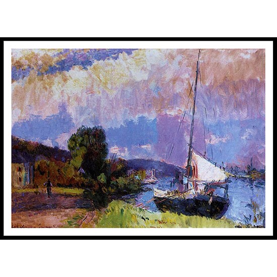 The Banks of the Seine Caumont in Summer, A New Print Of an Albert Lebourg Painting