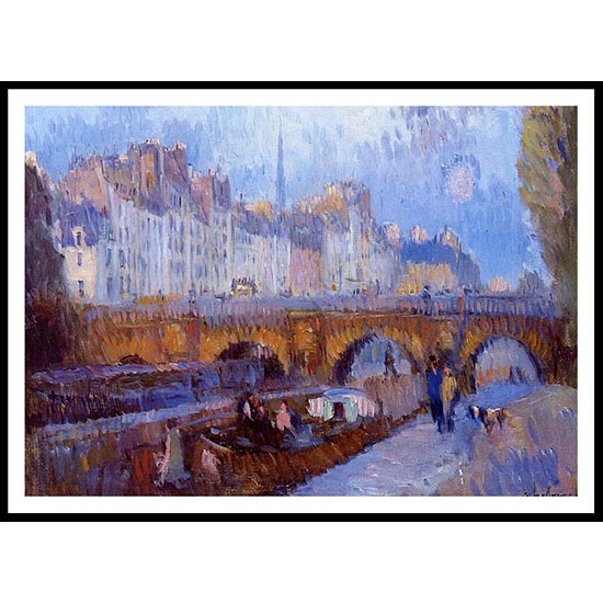 The Pont Neuf and the Monnaie Lock, A New Print Of an Albert Lebourg Painting