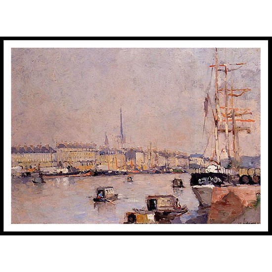 The Port of Rouen with Cathedral, A New Print Of an Albert Lebourg Painting