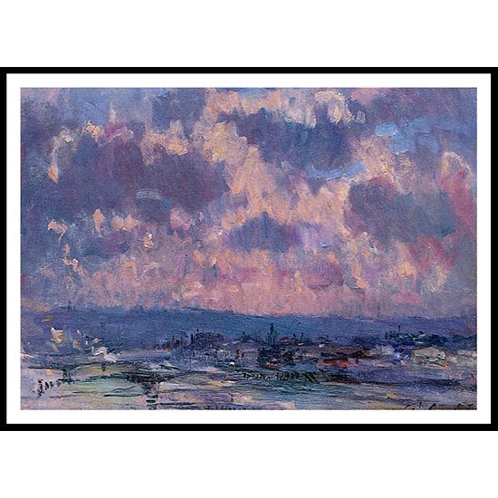 The Seine and the Faubourt Saint Server Sky Study, A New Print Of an Albert Lebourg Painting