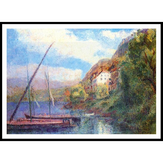 The Shores of Lake Geneva at Saint Gingolph, A New Print Of an Albert Lebourg Painting