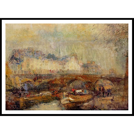 The Small Arm of the Seine at Pont Neuf, A New Print Of an Albert Lebourg Painting