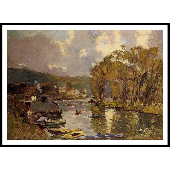 The Small Art of the Saine at Bas Meudon in Autumn Evening, A New Print Of an Albert Lebourg Painting