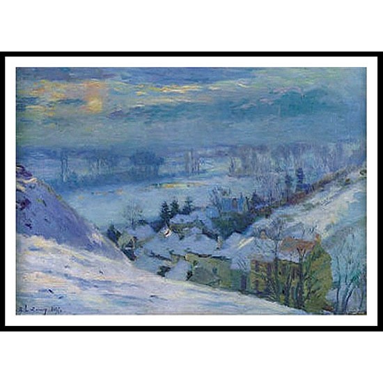 The Village of Herblay under Snow 1895, A New Print Of an Albert Lebourg Painting