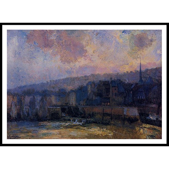 The Waterfront Port of Honfleur, A New Print Of an Albert Lebourg Painting