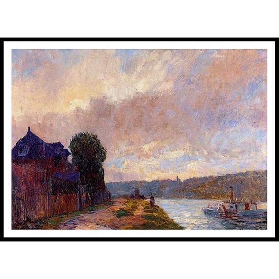 Tugboat on the Seine Downstream from Rouen, A New Print Of an Albert Lebourg Painting