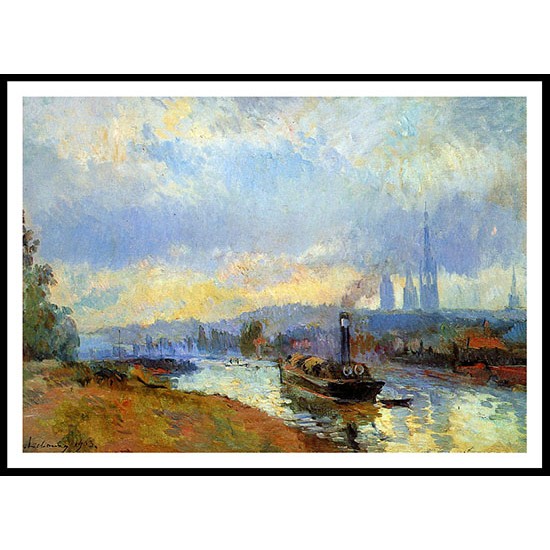 Tugboats in Rouen 1903, A New Print Of an Albert Lebourg Painting