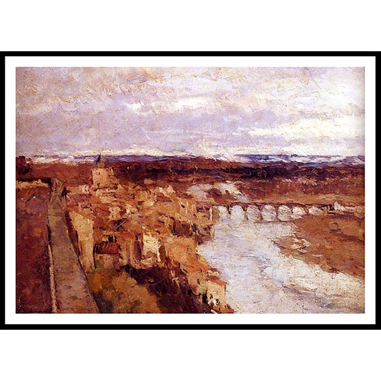 View of the Town of Pont du Chateau, A New Print Of an Albert Lebourg Painting