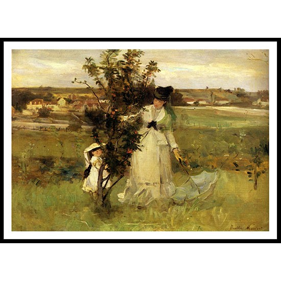 1873 Hide and seek, A New Print of a painting by Berthe Morisot