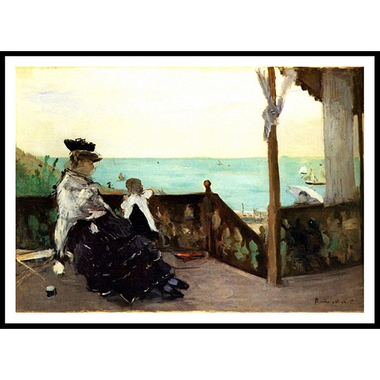 1874 In a villa at the edge of the sea, A New Print of a painting by Berthe Morisot