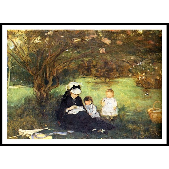 1874 Lilacs With Maurecourt, A New Print of a painting by Berthe Morisot