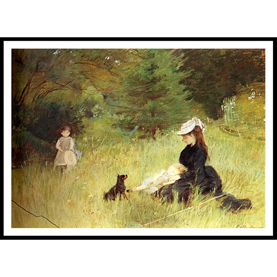 1874 On the lawn, A New Print of a painting by Berthe Morisot