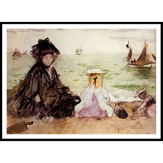 1874 Woman and child at the, A New Print of a painting by Berthe Morisot