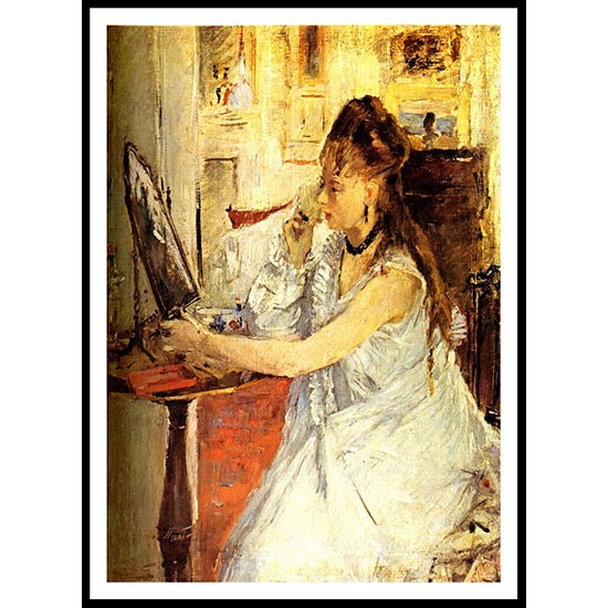 1877 Young woman powdering itself, A New Print of a painting by Berthe Morisot