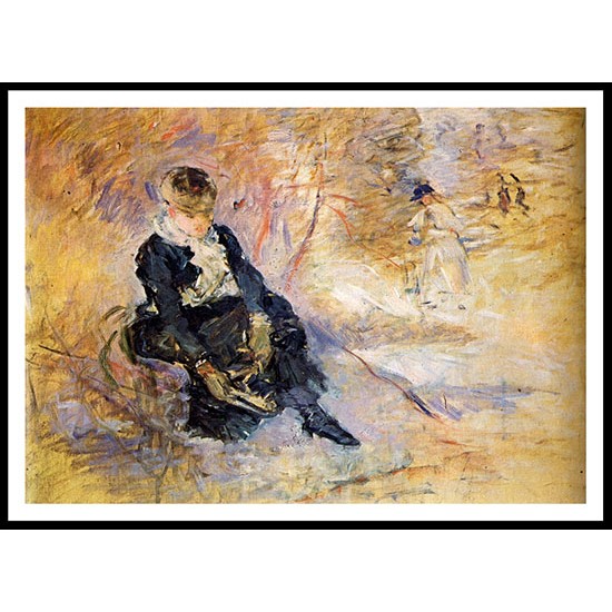 1880 Young woman giving her shoe, A New Print of a painting by Berthe Morisot