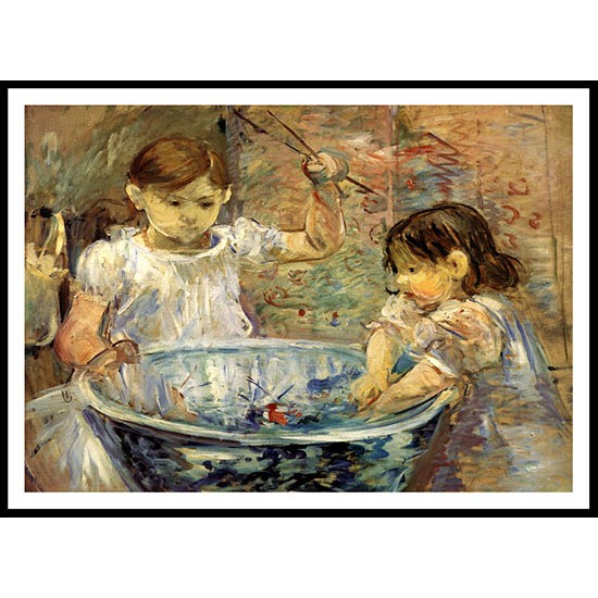 1886 Berthe Morisot Enfants a la vasque PEINTURE HUILE SUR TOILE, A New Print of a painting by Berthe Morisot