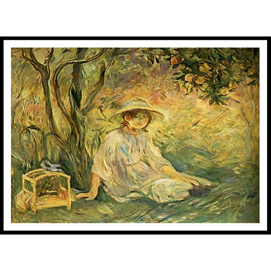 1889 Under the Orange tree Huile Sur Toile, A New Print of a painting by Berthe Morisot