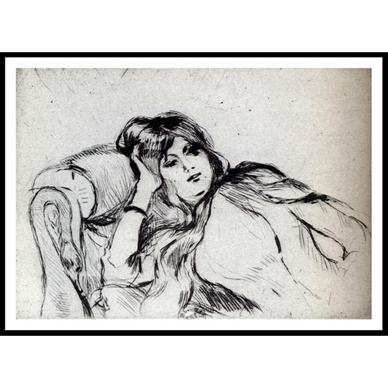 1889 Young woman at rest, A New Print of a painting by Berthe Morisot