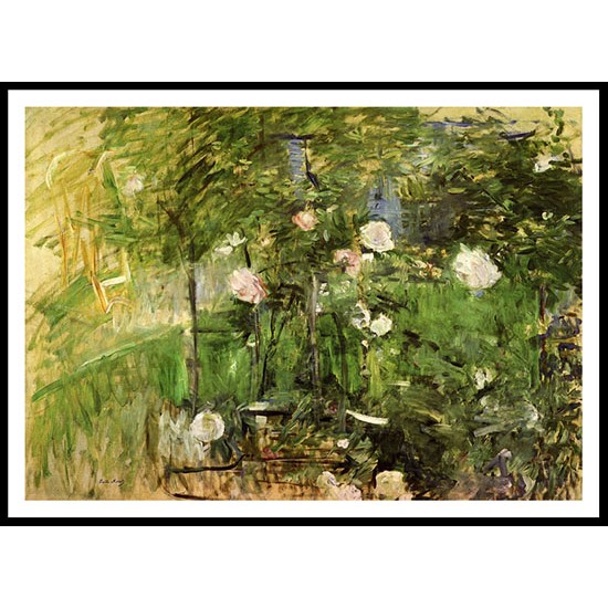 A Corner of the Rose Garden, A New Print of a painting by Berthe Morisot