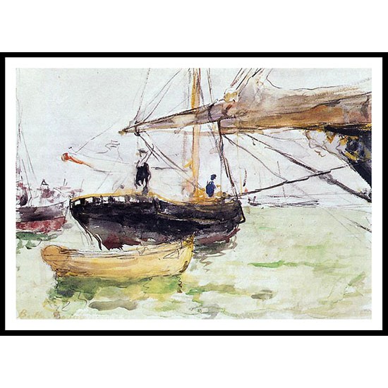 Aboard a Yacht, A New Print of a painting by Berthe Morisot