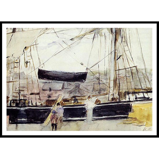 Boat at Dock, A New Print of a painting by Berthe Morisot