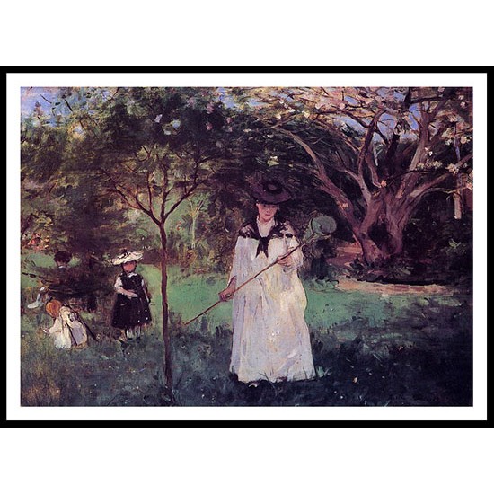 Chasing Butterflies, A New Print of a painting by Berthe Morisot