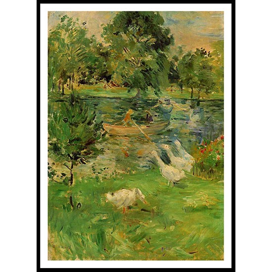 Girl in a Boat with Geese, A New Print of a painting by Berthe Morisot