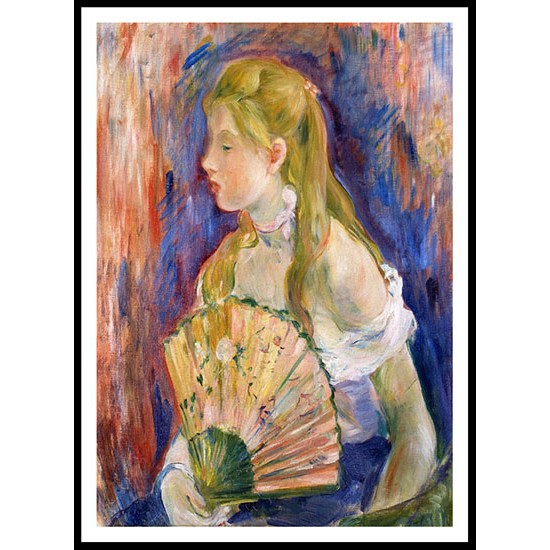 Girl with Fan, A New Print of a painting by Berthe Morisot