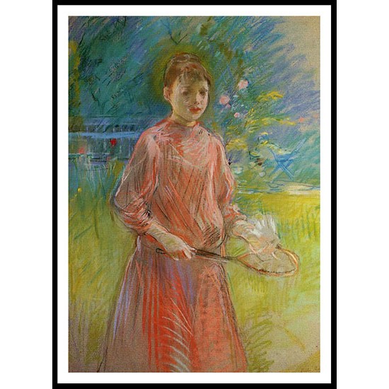 Girl with Shuttlecock also known as Jeanne Bonnet, A New Print of a painting by Berthe Morisot