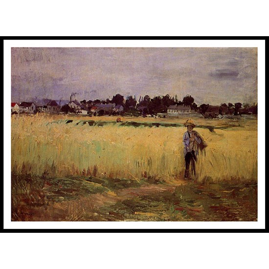 In the Wheat Fields at Gennevilliers, A New Print of a painting by Berthe Morisot