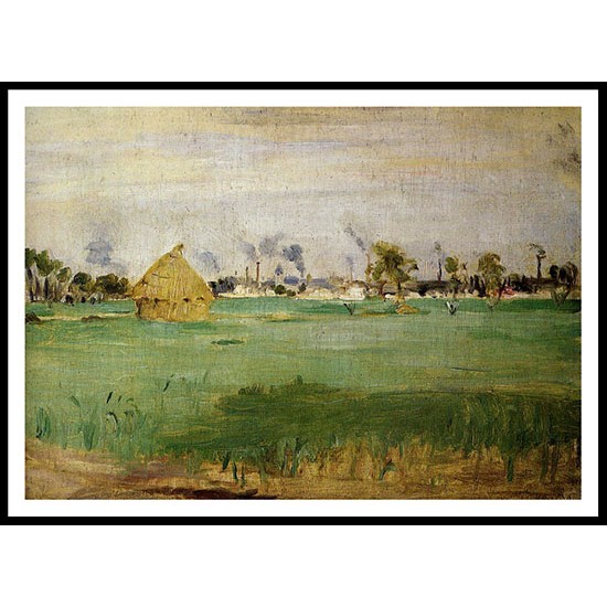 Landscape at Gennevilliers, A New Print of a painting by Berthe Morisot