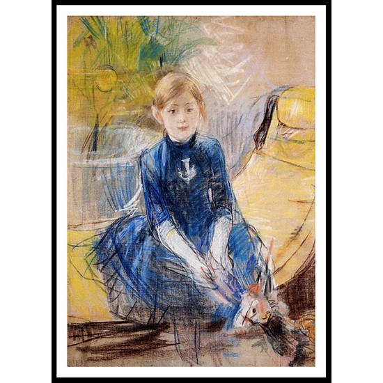 Little Girl in a Blue Dress, A New Print of a painting by Berthe Morisot