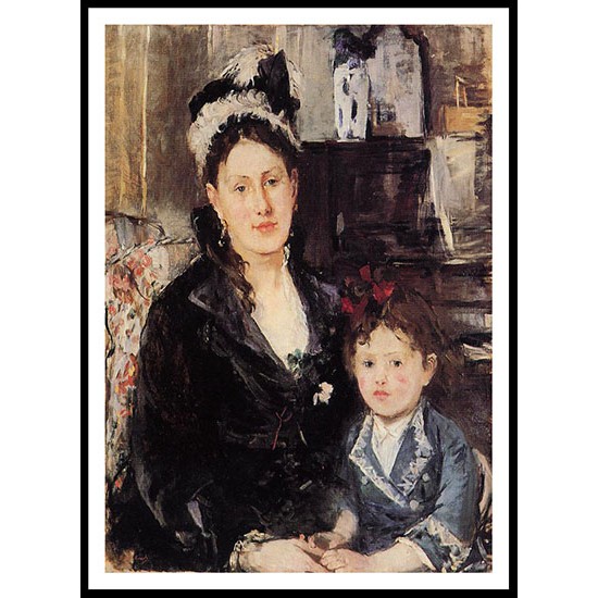 Madame Boursier and Her Daughter, A New Print of a painting by Berthe Morisot