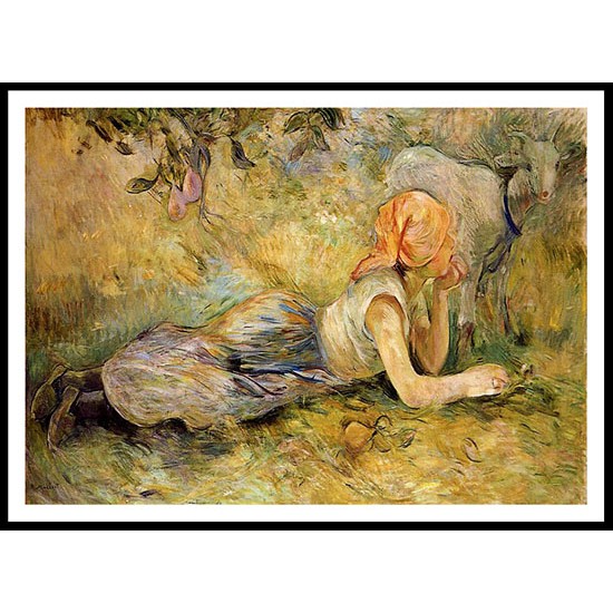 Shepherdess Laying Down, A New Print of a painting by Berthe Morisot