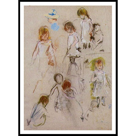 Studies of a Little Girl, A New Print of a painting by Berthe Morisot