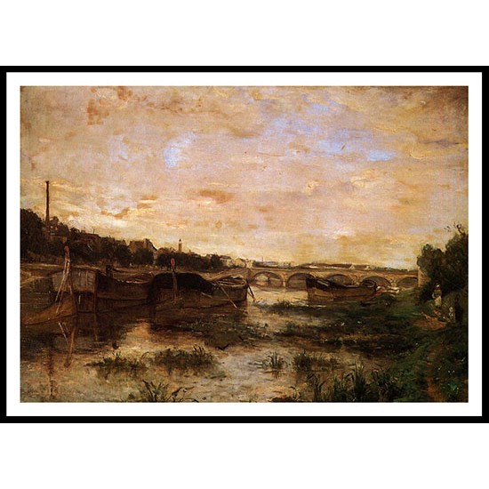 The Seine below the Pont dLena, A New Print of a painting by Berthe Morisot